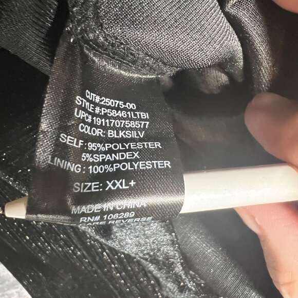 Three Pink Hearts Black Silver Jumpsuit XXL  Women's One-Piece Relaxed Fit Velve - Picture 4 of 7